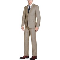 Mens Basic Two Button Classic Fit Suit With Optional Vest In Taupe