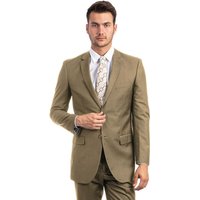 Men's Two Button Basic Modern Fit Business Suit In Dark Taupe