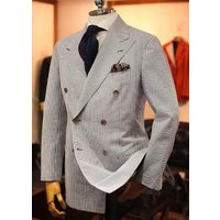 Pinstripe Blazer for Men - Bold Pinstripe Sport Jacket Perfect for Casual or Dressy in Blue