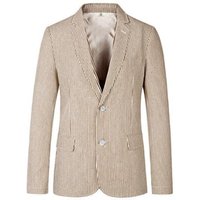 Pinstripe Blazer for Men - Bold Pinstripe Sport Jacket Perfect for Casual or Dressy in Brown — Mens Suits & Blazers