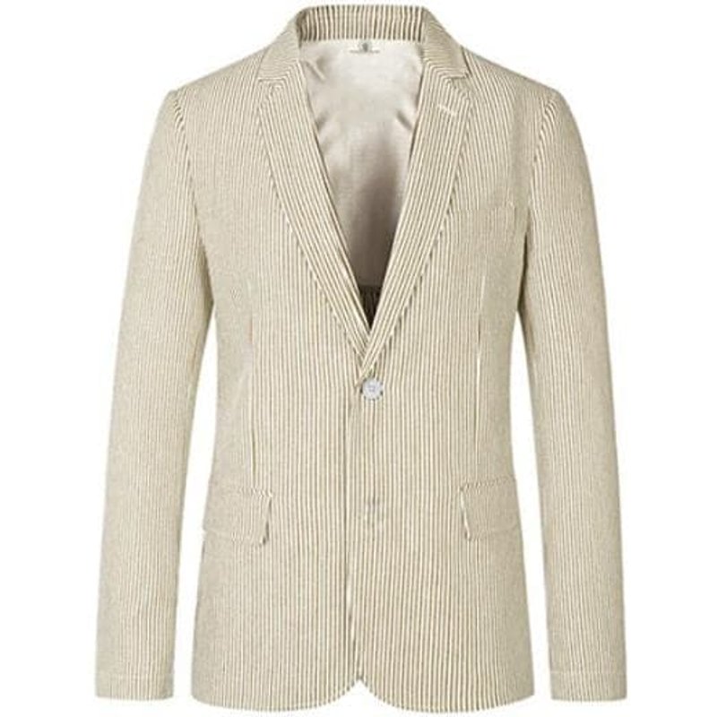 Pinstripe Blazer for Men - Bold Pinstripe Sport Jacket Perfect for Casual or Dressy in Beige — Costumes et vestons pour hommes