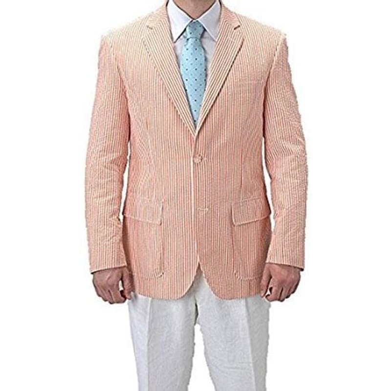 Pinstripe Blazer for Men - Bold Pinstripe Sport Jacket Perfect for Casual or Dressy in Orange — Costumes et vestons pour hommes