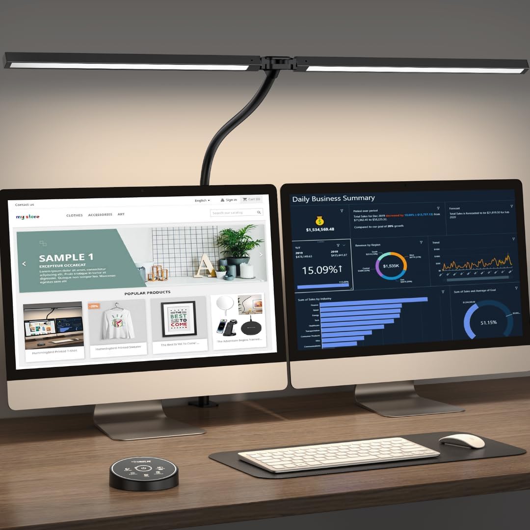 Lampe de Bureau à DEL avec Pince pour Bureau et Maison - Éclairage Ajustable 24W — Lampe de bureau menée