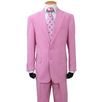 Mens 2 Button Classic Fit Basic Pink Poplin Suit