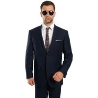 Navy 100% Wool Stripe Suit