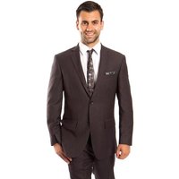 Dark Olive Green 100% Wool Stripe 2 Button Suit