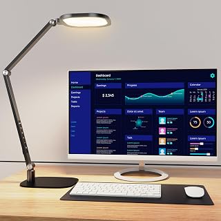 Lampe de bureau LED pour bureau à domicile avec 3 températures de couleur et 10 niveaux de luminosité — Lampe de bureau menée