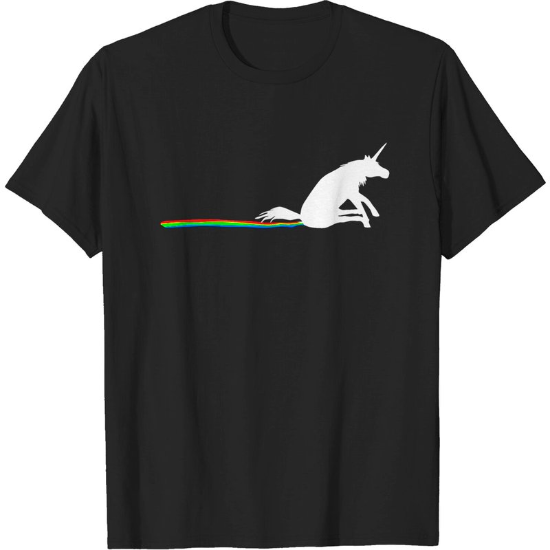 Unicorn Rainbow Streak T-shirt, Funny Butt Itchy Wiping Stripe Horse T Shirt — Mens T Shirts
