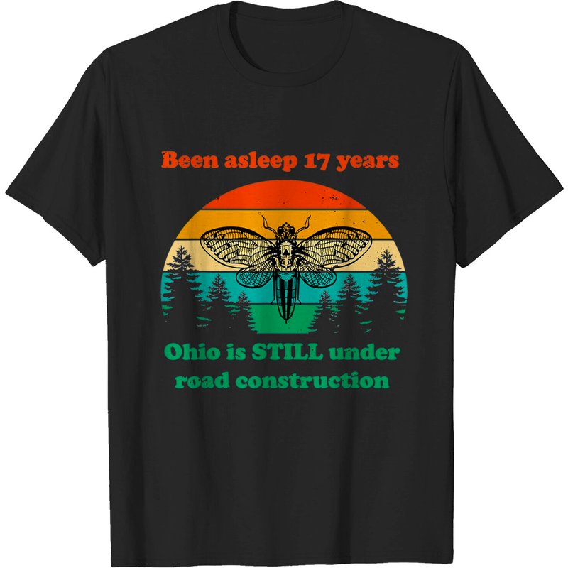 Cicada Men's T Shirt Been Asleep 17 Years Ohio Is Still Under Construction — T-shirts pour hommes
