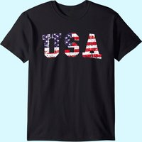 Usa T-shirt Patriotic 4th Of July Tee American Flag Vintage T-shirt — Mens T Shirts