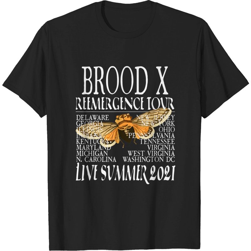 Cicada Men's T Shirt Brood X Reemergence Tour Live Summer 2021 — Mens T Shirts