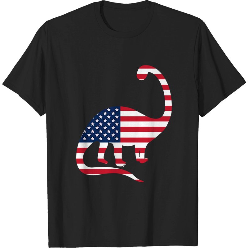 USA Dinosaur American Flag 4 juillet T-shirt enfant