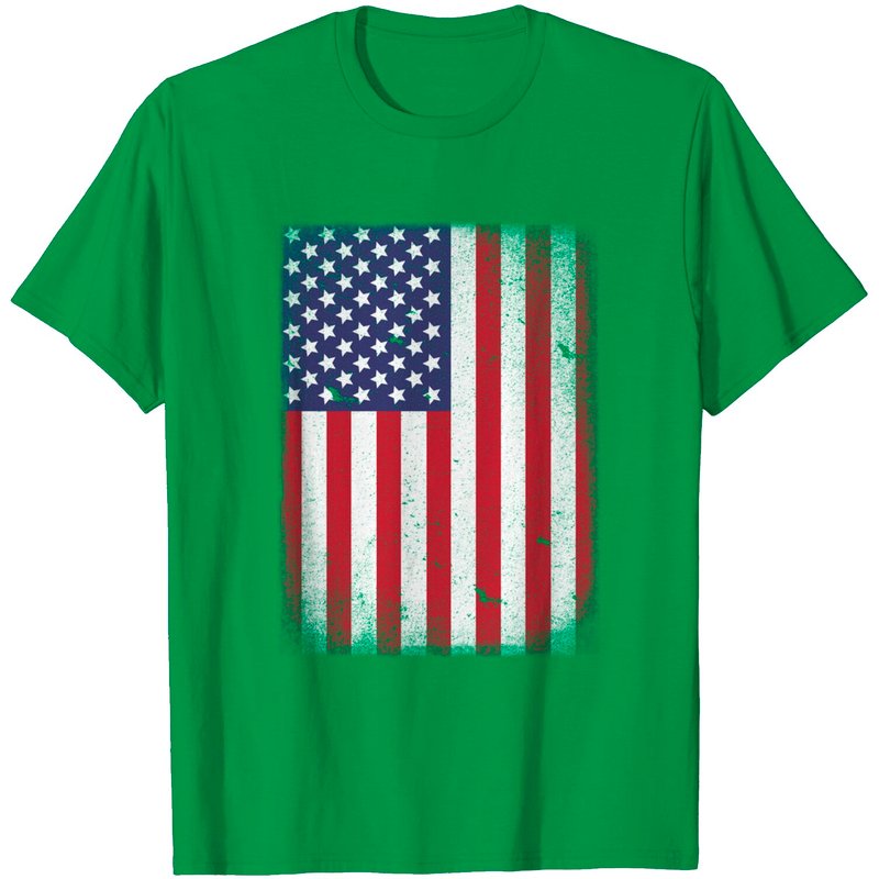 Drapeau USA 4 juillet T-Shirt homme rouge blanc bleu rayures étoiles