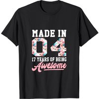 17 Year Old Girls Teens Gift For 17th Birthday Born In 2004 T-shirt — Mens T Shirts