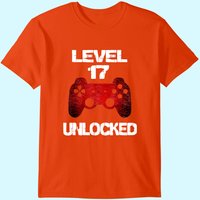 Level 17 Unlocked Boys 17th Birthday 17 Year Old Gamer T-shirt