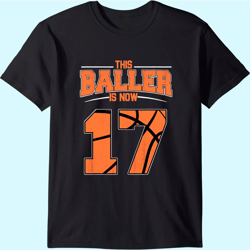 Happy Birthday 17 Year Old Basketball Boys Seventeenth 2004 T-shirt — T-shirts pour hommes