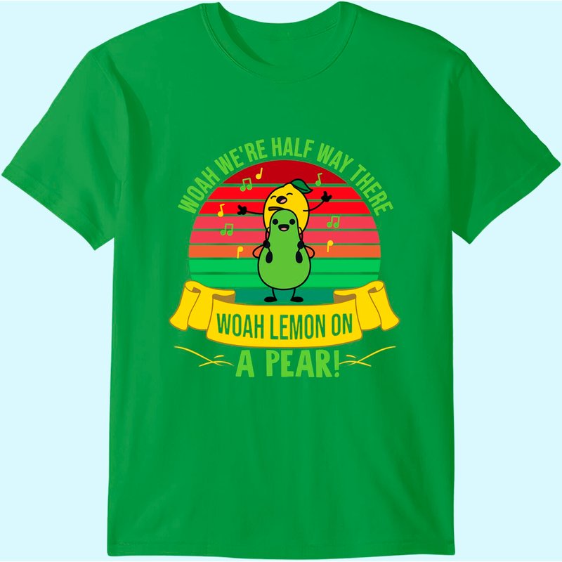 Woah We’re Half Way There Woah Lemon On A Pear Vintage T-shirt — Mens T Shirts
