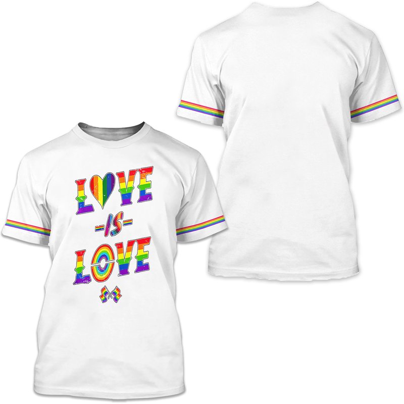 Love Is Love LGBT Pride T-Shirt Rainbow Support Gay Lesbian Rights — Mens T Shirts