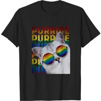 Womens Purride Gay Pride Tee For Women Men Lgbt Rainbow Cat Lover T-shirt