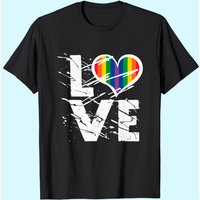 Men's Love T Shirts Tops Love Rainbow Heart T Shirts Tops Lgbtq Pride