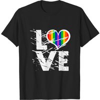 Women's Love T Shirts For Women Love Rainbow Heart T Shirts For Women Lgbtq Pride
