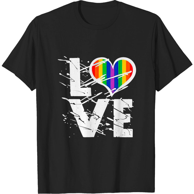 Women's Love Rainbow Heart T-Shirt for LGBTQ Pride — Mens T Shirts
