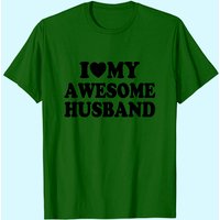 Women's I Love My Awesome Husband T-shirt Couple Shirt — T-shirts pour hommes