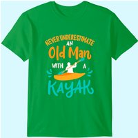 T-shirt Le kayak pour hommes ne sous-estime jamais un vieil homme avec un kayak — T-shirts pour hommes