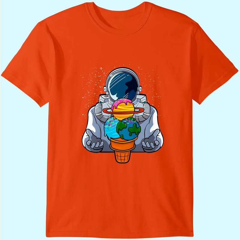 Ice Cream Astronaut Lover Space Planet Sorbet Galaxy Gelato T-shirt