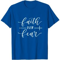 Faith Over Fear Shirt Women Funny Spiritual Faith Graphic Casual Religious Tee Christian Inspirational Shirt With Saying
