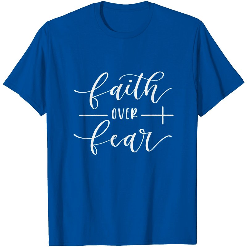 Faith Over Fear Men's Graphic T-Shirt Casual Religious Tee — Mens T Shirts