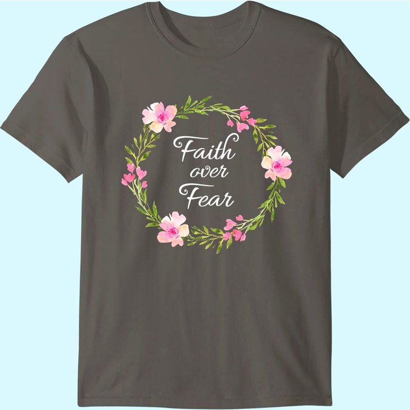 T-shirt pour hommes Faith Over Fear - Tee-shirt spirituel inspirant — T-shirts pour hommes