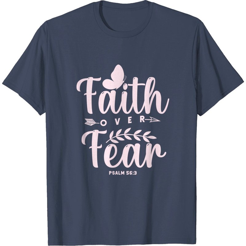 Christian Bible Verse Faith Over Fear Men's T-Shirt — Mens T Shirts