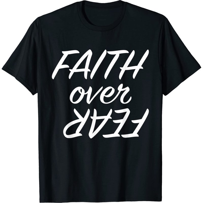 Faith Over Fear T-shirt T-shirt graphique de motivation pour hommes — T-shirts pour hommes