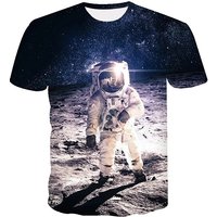 Unisex Tee T Shirt 3d Print Graphic Prints Astronaut Casual Tops Basic Fashion — Mens T Shirts