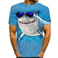 T Shirt 3d Graphic Shark Print Short Sleeve Daily Tops