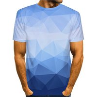 Tee T Shirt 3d Graphic Prints Geometry Short Sleeve Daily Tops Casual Designer Big And Tall Blue