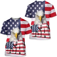 Eagle Flag America 3d Print Short Sleeve Daily Tops — T-shirts pour hommes