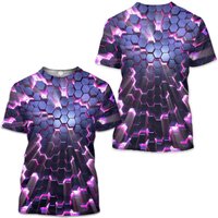 T-shirt 3d Print 3d Rivet Mesh Short Sleeve Casual Tops Sportswear Sports