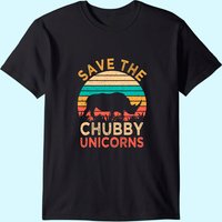 Save The Chubby Unicorns Vintage Funny Rhino Animal Rights T-shirt — T-shirts pour hommes