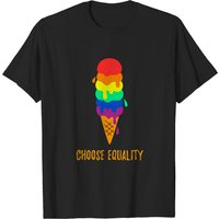 Lgbt Shirt Equality Rainbow Gay Lesbian Ice Cream Pride Flag T-shirt