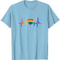 Lovely Lgbt Gay Pride Heartbeat Lesbian Gays Love T-shirt — T-shirts pour hommes