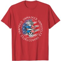 Skull Unafraid Unmasked Unmuzzled Unvaccinated 4th Of July T-shirt — T-shirts pour hommes
