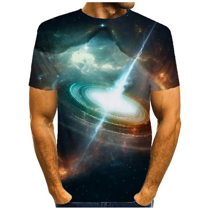Men T Shirt 3d Print Graphic Short Sleeve Daily Tops — T-shirts pour hommes