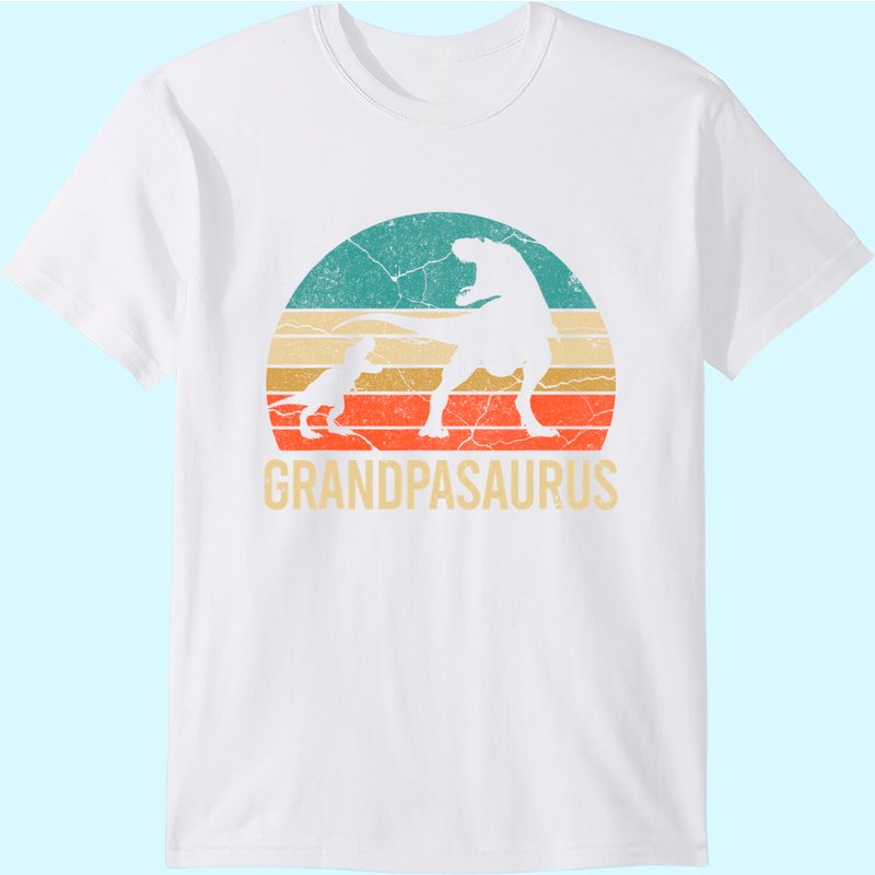 T-shirt de Noël pour homme, grand-père dinosaure, petit-fils, fête des pères — T-shirts pour hommes