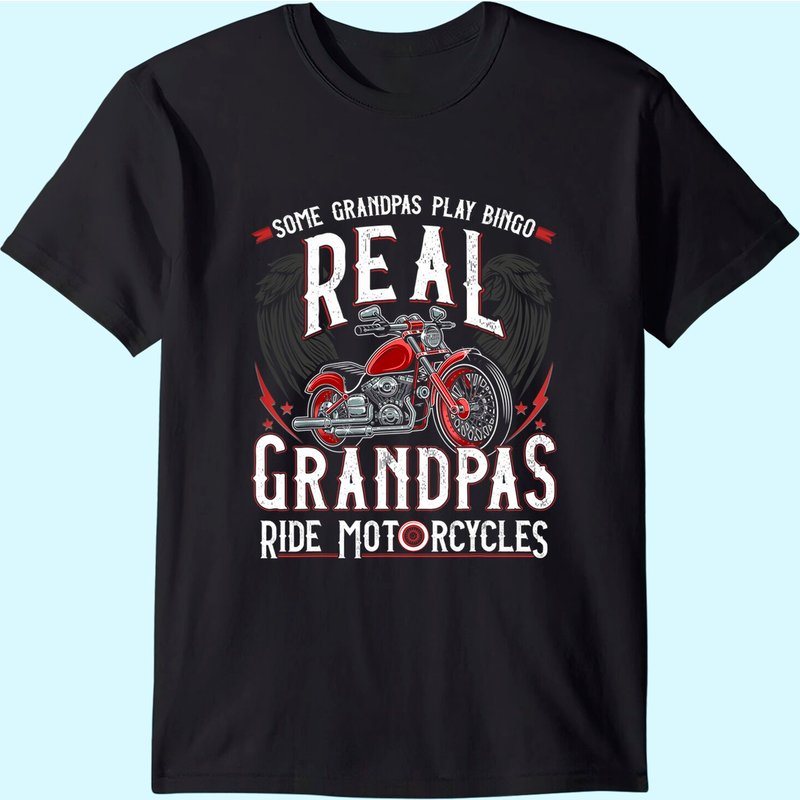 Certains grands-pères jouent au bingo de vrais grands-pères conduisent des motos T-shirt — T-shirts pour hommes