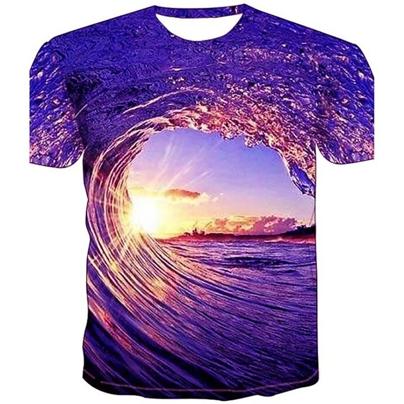 T-shirt décontracté à manches courtes imprimé Galaxy Graphic 3D pour hommes — T-shirts pour hommes