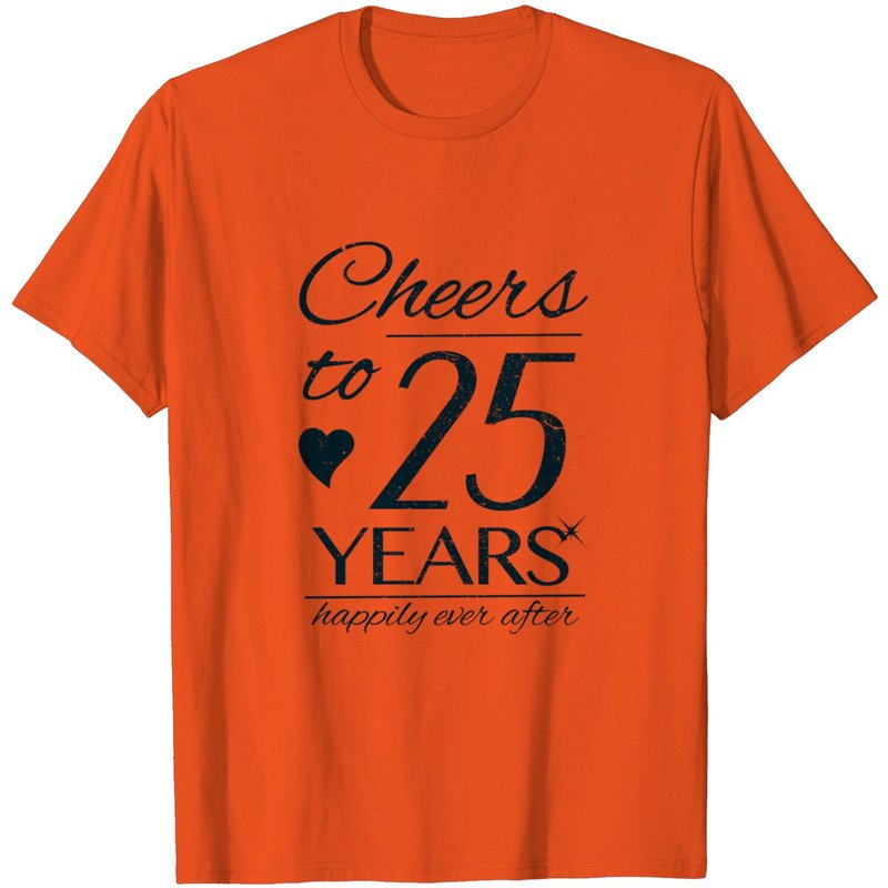 Cheers To 25 Years Married Couples 25th Wedding Anniversary Premium T-shirt