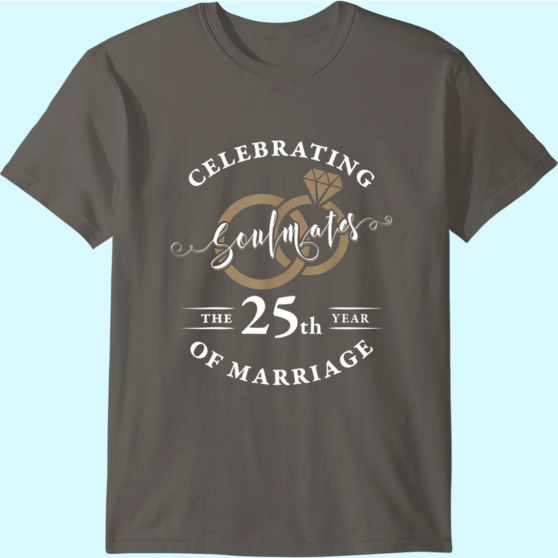T-shirt 25e anniversaire de mariage Soulmates 25 ans de mariage