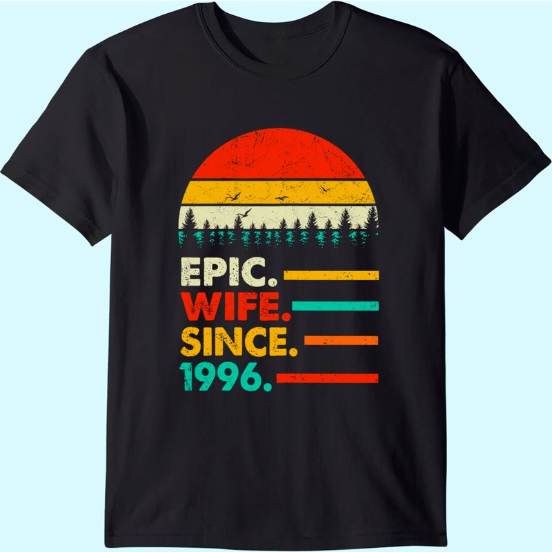 T-shirt pour homme, cadeau du 25e anniversaire de mariage, mari épique depuis 1996